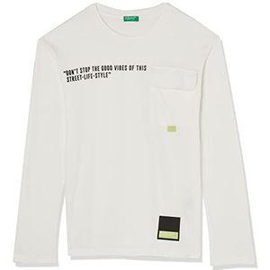 United Colors of Benetton T-shirt met lange mouwen voor jongens, Blanche 074, 150 cm