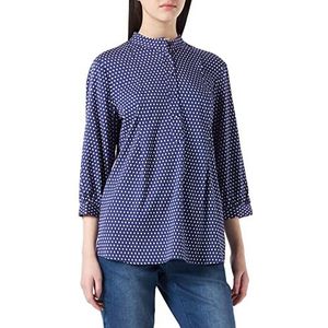 Seidensticker Damesblouse, modieuze blouse, opstaande kraag, 3/4 mouwen, 100% viscose, blauw, 38