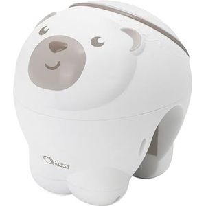 Chicco First Dreams IJsbeer Projector, 2in1 Wieg en Nachtkastje Projector, Nachtlampje voor kinderen, Noorderlicht Projectie, Ontspannende Klassieke Muziek en Natuurgeluiden, Babyspeelgoed, 0+