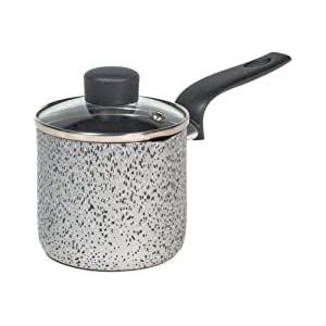 Home Salt Npepper melkkan van aluminium met antiaanbaklaag, glazen deksel, 10 cm