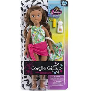 Corolle 9000600120 Girls Melody Set, aankleedpop in schattige strandoutfit en 5-delig, vanillegeur, 28 cm, vanaf 4 jaar, meerkleurig, large