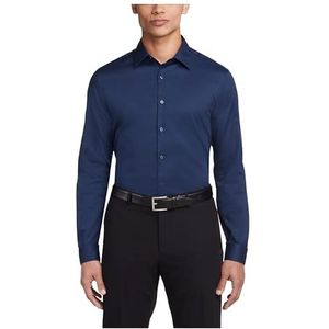 Van Heusen Men's Flex Collar Slim Fit Stretch Dress Shirt Shirt, Night Blue, 15"" Neck 32""-33"" Sleeve