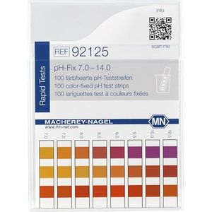 Macherey & Nagel ML-6711 Kleurfixatie, niet-bloedend pH-teststrips, pH-Fix 7.0-14.0, 85 mm lengte x 5,5 mm breedte, 100 stuks