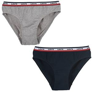 Marine/Grijs Mêlee - Slips - Katoen/Elastaan - Aansluitend