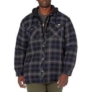 Dickies Fleece Hooded Flanellen Shirt Jack Relaxed Donkerblauw, Donkere marine, L