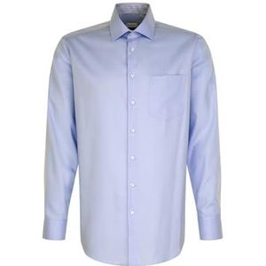 Seidensticker Zakelijk overhemd voor heren, regular fit, strijkvrij, kent-kraag, lange mouwen, 100% katoen, lichtblauw, 45