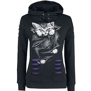 Spiral Direct Dames Bright Eyes - Large Hood Ripped Hoody Paars-zwart