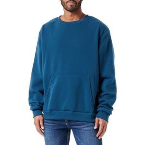 Mo Athlsr Gebreid sweatshirt voor heren met ronde hals polyester donker turkoois maat L, donker-turquoise, L