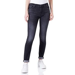 7 For All Mankind Dames HW Skinny Slim Illusion met Raw Cut Jeans, Zwart, Regular