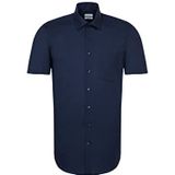 Seidensticker Klassiek overhemd voor heren, regular fit, korte mouwen, blauw, 39