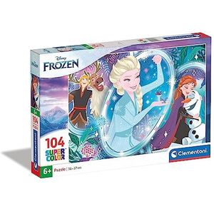 Clementoni - Puzzel Frozen 2 Disney 104 delen Supercolor 2-104 stukjes, Made in Italy, kinderen 6 jaar, cartoons, meerkleurig, medium, 25737