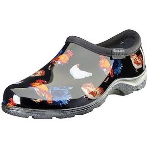 Sloggers Dames tuinschoen waterdichte comfortschoen, klassieke kip, zwart, 7, Klassiek kip zwart