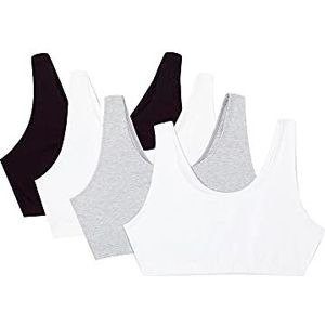 Fruit of the Loom Katoenen tankbeha voor dames - ultiem comfort en ademende pasvorm - voordeelpakketten, Zwart/Wht/Wht/Heather Grey, 38