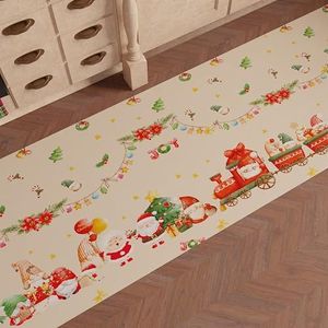 PETTI Artigiani Italiani - Tapijt voor de kerstkeuken, loper voor de kerstkeuken, antislip en wasbaar, tapijt voor Kerstmis, 52 x 340 cm, Gnomo, gemaakt in Italië