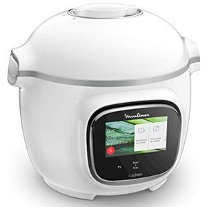 Moulinex Cookeo Touch multikoker, intelligente container 6 l, hoge druk, touchscreen, 13 kookmodi, 250 recepten, gebruik mijn Cookeo, wit CE901100