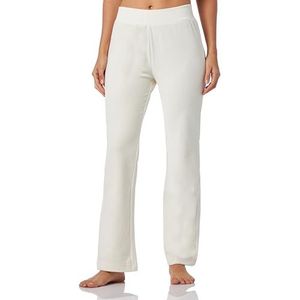 Emporio Armani Bell Fit Pants Ribbed velours sweatpants voor dames, Pale Cream, L