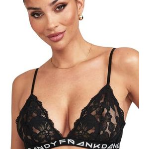 Frank Dandy Fab-u-Lace draadloze beha: zacht en rekbaar kant voor ultiem comfort en ondersteuning, zwart, XS