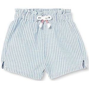 United Colors of Benetton Short 47PQA9009 Shorts, wit gestreept, 901, 62 meisjes, lichtblauw gestreept, wit 901