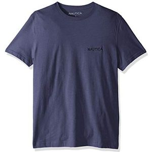 Nautica Heren T-shirt met korte mouwen en ronde hals, Blauw Indigo, XXL