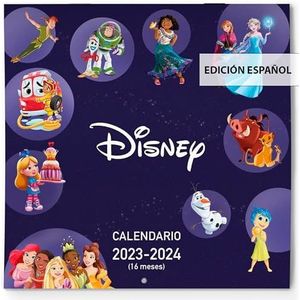 Kalender 2024 - wandkalender voor kinderen met illustraties van de ijskoningin van de leeuwenkoningin en andere Disney-personages - 16 maanden 30 x 30 cm - incl. elementaire poster en meer dan 250