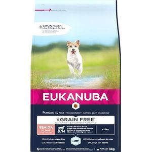 EUKANUBA Graanvrij* premium hondenvoer met zeevis voor kleine en middelgrote rassen - droogvoer voor volwassen honden, 3 kg