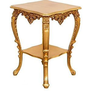 Biscottini Hoge tafel voor binnen, 58 x 58 x 80 cm, standaard voor planten in goud, hoge binnenruimte in barokstijl