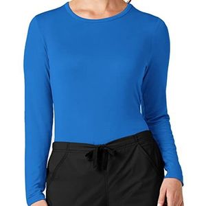 WonderWink 2009ARYLXS Breien en lagen Dames Zijdeachtige lange mouw Viscose Rayon Tee, Royal, Standard-XS Maat