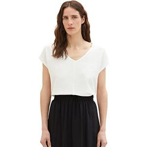 TOM TAILOR Dames 1036783 T-shirt, 10315-Whisper White, XXL, 10315 - Whisper White, XXL