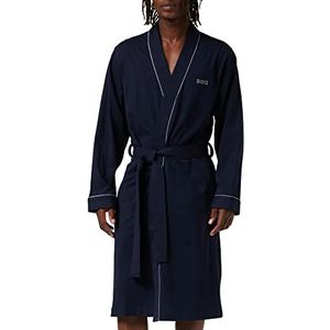 BOSS Heren Kimono BM ochtendjas van katoen-jersey met logo en biezen, Dark Blue 403, XL