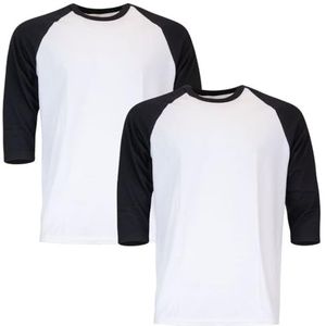 GILDAN Heren T-Shirt (Pack van 2), Wit/Zwart, XL