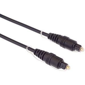 PremiumCord Optische audiokabel Toslink - 1m, Toslink stekker op stekker, digitale kabel voor stereo HiFi Sounbar TV, HQ Audio, verguld, kleur zwart
