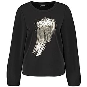 Taifun Dames 271060-16422 T-shirt, zwart patroon, 34