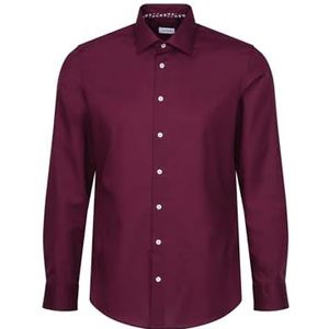 Seidensticker Herenoverhemd met lange mouwen, extra slim fit, donkerrood, 36