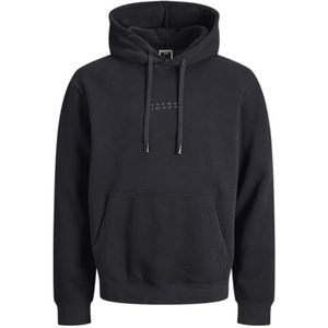 JACK & JONES Jcopoint Sweat Badge Hood Bf Pls - Plus Size, zwart, 5XL