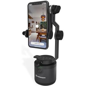 Matterport Axis Gimbal-stabilisator voor smartphonecamera - gemotoriseerde roterende montage voor professionele 3D 360-fotoscans voor iPhone- en Android-telefoons