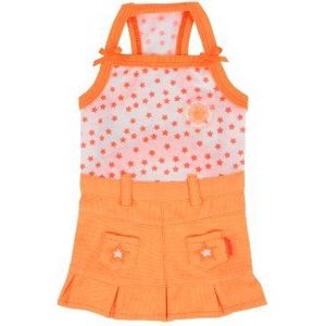 Puppia Authentieke Taffy mouwloze 1-delige jurk, klein, oranje