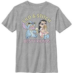 Disney Lilo & Stitch Best Friends Boy's Crew Tee, Athletic Heather, X-Small, Athletic Heather, XS