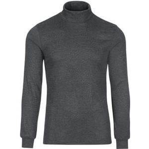 Trigema - TRIGEMA - Colshirt - Antraciet mêlee - Lange Mouwen - 100% Katoen