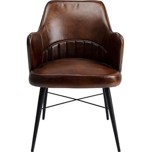 Kare Armleunstoel Rumba leer bruin stoel, hout, 84x54x66cm