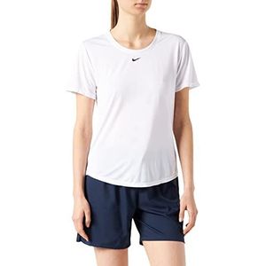 Nike W Nk One DF SS Std T-shirt voor dames, wit/zwart, L