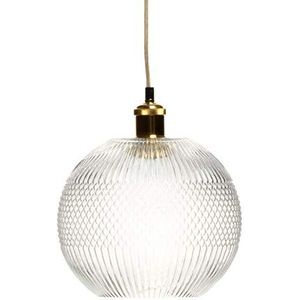 Glazen lamp, rond, modern, hanglamp, helder, glas, gouden fitting