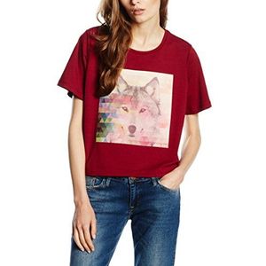 Cross Jeans dames T-shirt 55064, paars (Ruby Wine 091), S
