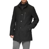 Mantel - Effen - Licht Gevoerd - Normale Pasvorm - Knoopsluiting