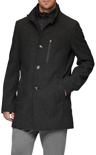 Mantel - Effen - Licht Gevoerd - Normale Pasvorm - Knoopsluiting