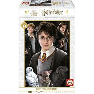 Educa Puzzel met 1000 stukjes voor volwassenen, 1000 Harry Potter miniatuurpuzzel 1, 1000-delige puzzel, inclusief staart-fix-puzzel om na te plakken, vanaf 14 jaar (19490)