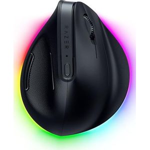 Razer Pro Click V2 Vertical - Verticale ergonomische draadloze muis voor rechtshandige gebruikers - AI-begeleiding - 30K optische sensor (batterijlevensduur tot 6 maanden, Chroma RGB, 9 Knoppen) Zwart