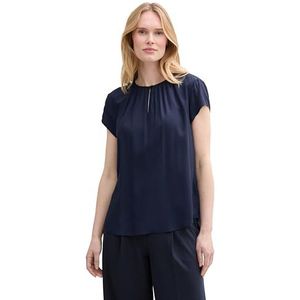 TOM TAILOR - Blouse - Sky Captain Blue - Korte Mouwen