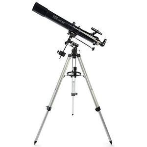 Celestron 21048 PowerSeeker 80EQ Reflectortelescoop - met twee oculairs, rechtopstaand diagonaal beeld, 3x Barlow-lens, in hoogte verstelbaar statief en luxe accessoirehouder, Zwart