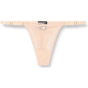 Emporio Armani Eternal Lace T-Thong Tanga, Nude, L voor dames, Naakt, L