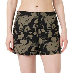 Calvin Klein Dames Slaap Short, Blurswirls Greyolive, XS